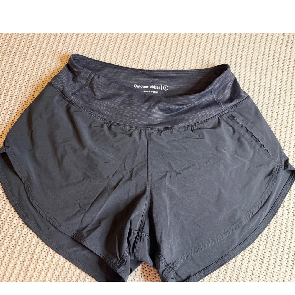 Outdoor Voices Hudson Shorts Black Space Dye Athletic Running Shorts Small